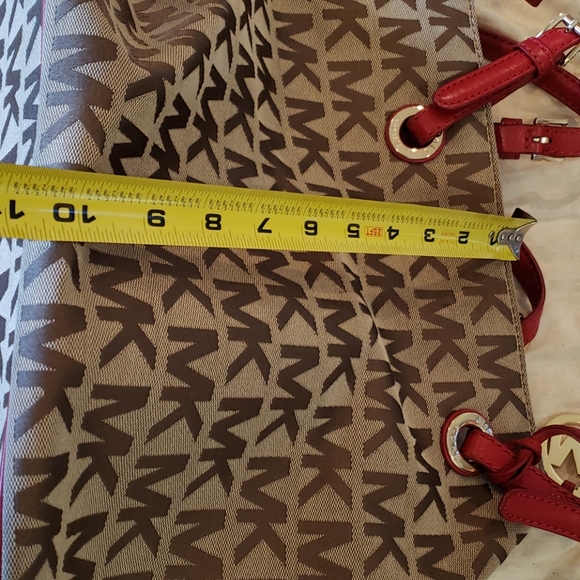 Michael Kors Monogram Bag - Red & Brown - Picture 8 of 8